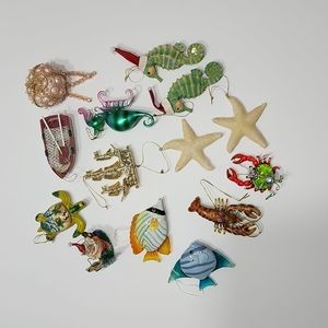 Christmas Hanging Decorations At the Sea 14 Ornaments Pieces.